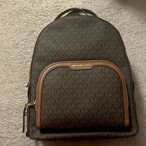 Michael Kors Brown Large Zip Backpack